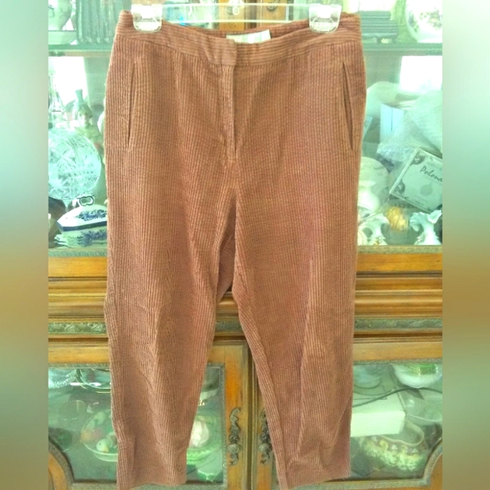 BNWOT ASOS CORDUROY PANTS BROWN SZ. 10 STRAIGHT LEG W/ Pockets